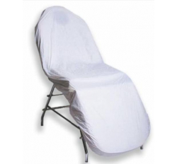 Чехол на кушетку на резинке многоразовый, ПВХ, 90х200 см, белый