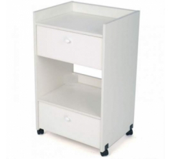 Столик косметолога три полки на колесах